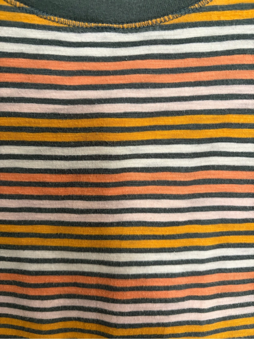 Universal Thread Striped Ringer Tee - Pink, Mustard & Olive Contrast - Picture 3 of 3